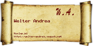 Welter Andrea névjegykártya